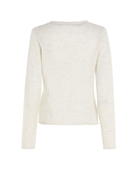 White crew neck sweater with mini logo 2