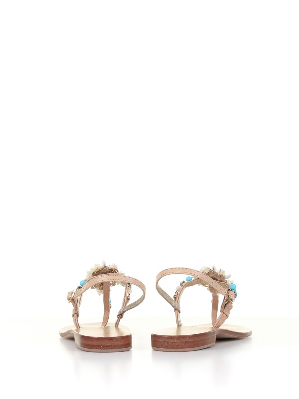 Thong sandal with jewel detail