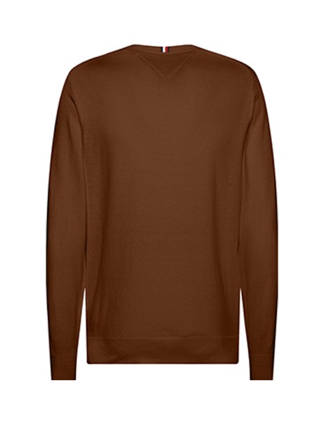 Maglia girocollo marrone con mini logo 2