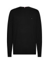 Black crew-neck sweater with mini logo