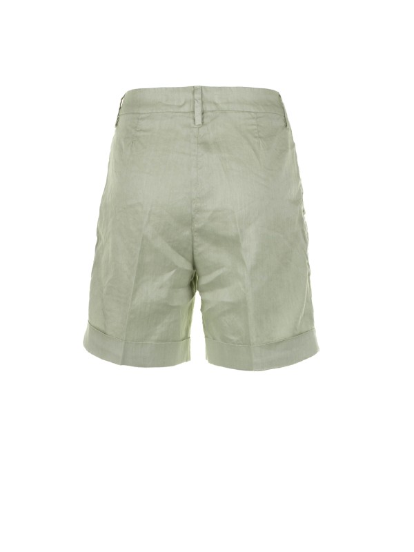 Apple green women's high-waisted Bermuda shorts