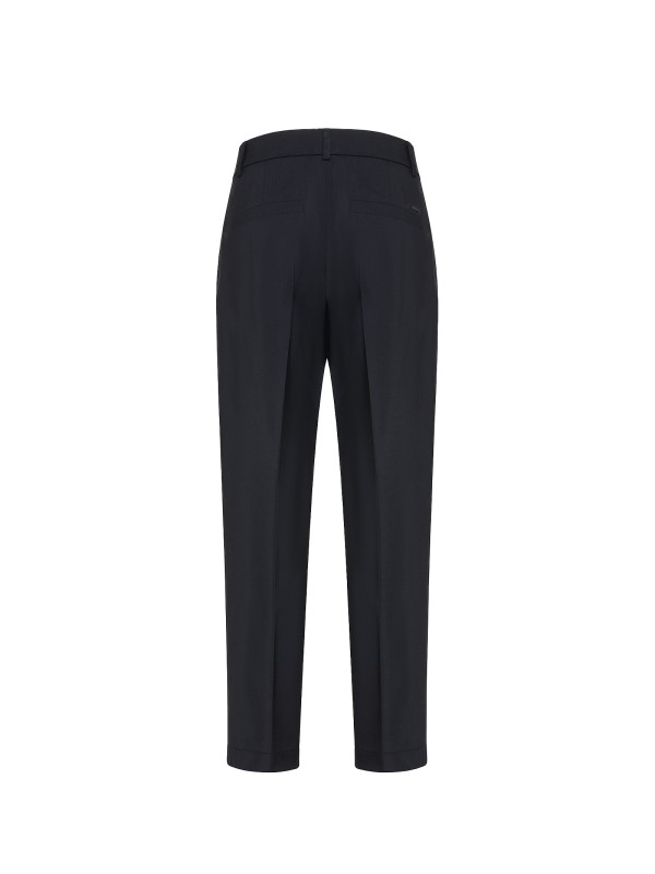 Pantalone blu navy in fresco lana
