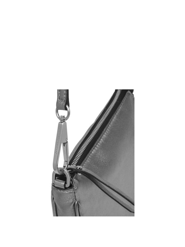 Mini bag Brooke in pelle bubble acciaio