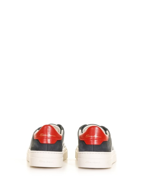 Double buckle sneaker in leather