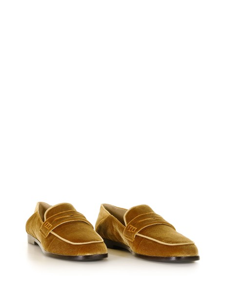 Mocassino in velluto gold 2