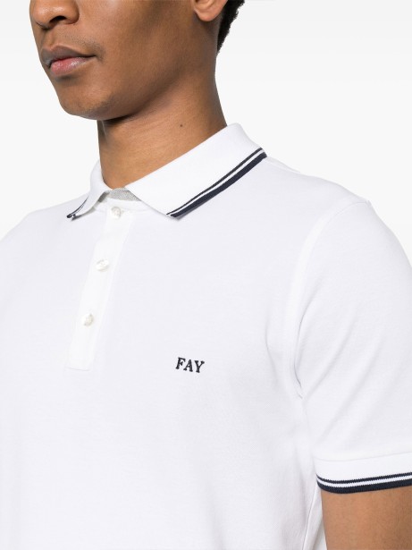 White polo shirt with logo