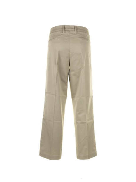 Beige high-waisted chino trousers