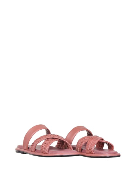 Sandalo In Pelle Rosa Antico