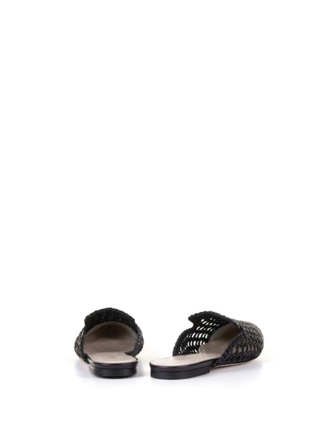 Woven black mule