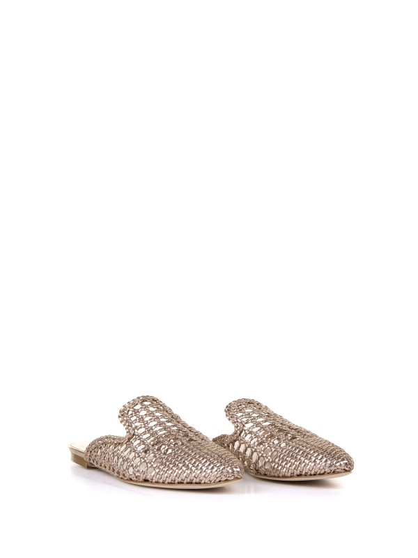 Braided gold mule