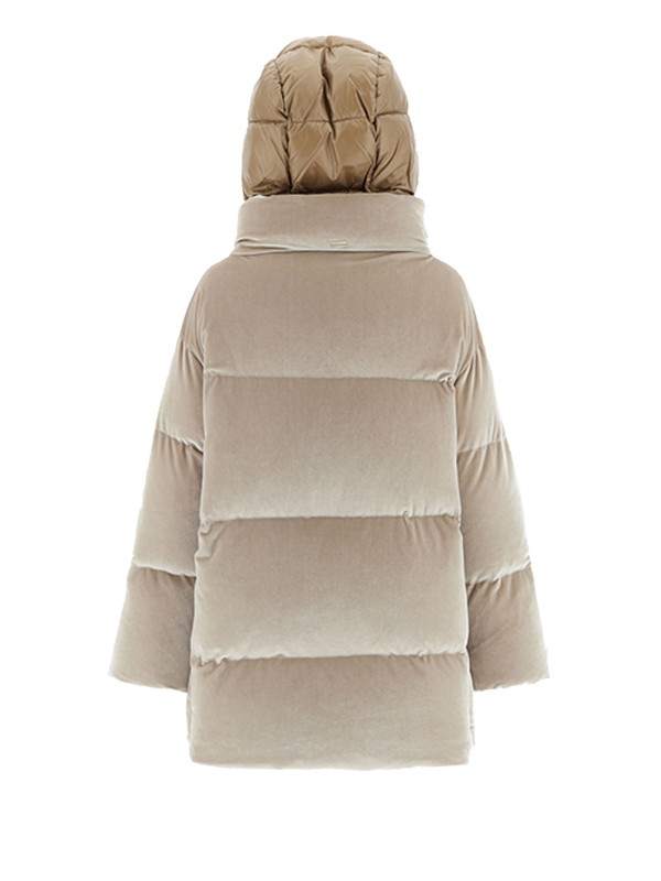 Velvet jacket with maxi drawstring