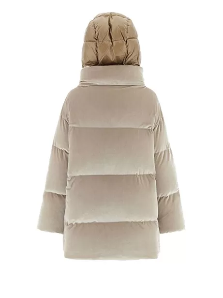 Velvet jacket with maxi drawstring