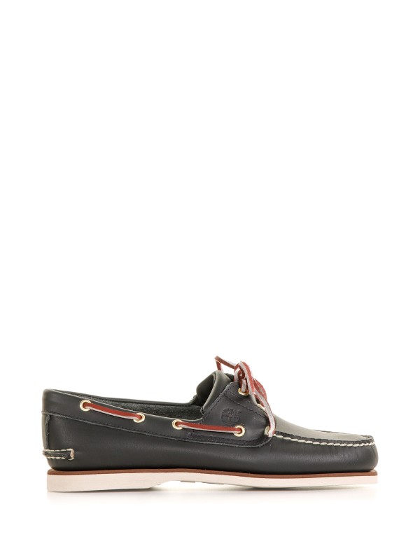 Boat shoes with lace detail
