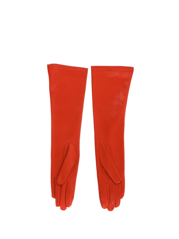 Long nappa leather gloves