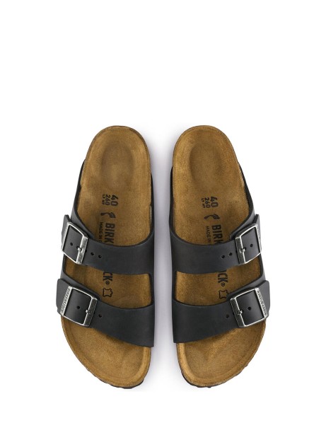 Ciabatta Arizona nera in pelle