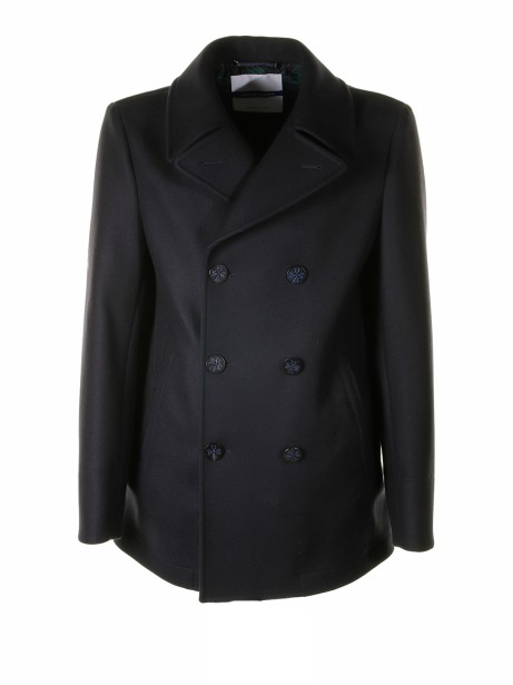 Blue double-breasted men's coat