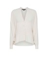White V-neck shirt in silk blend