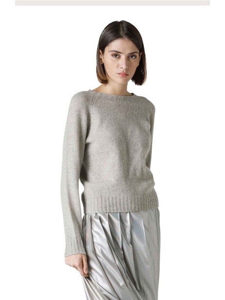 Maglia girocollo in puro cashmere 2