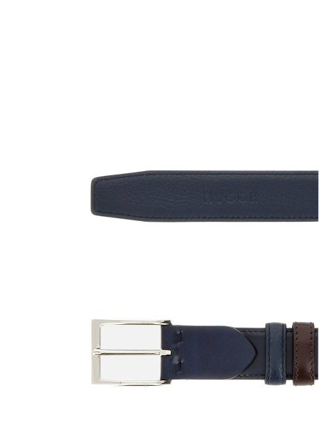 Men's Blue Leather Belt