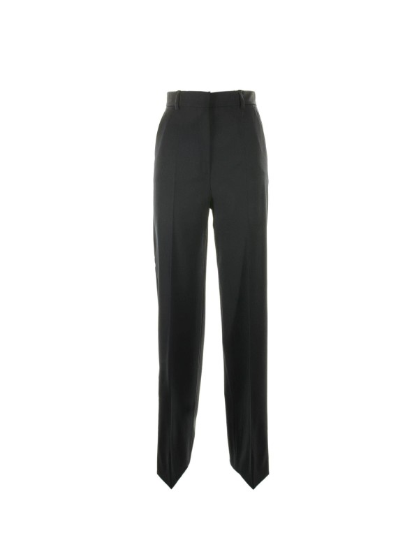 Orbita high-waisted navy blue trousers