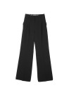 Pantaloni in crêpe con gamba ampia<BR/>