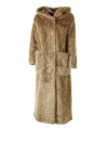 Long faux fur coat with hood