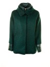 Coat in ecological wool and ultralight nylon