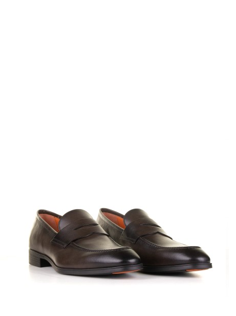 Dark brown leather moccasin