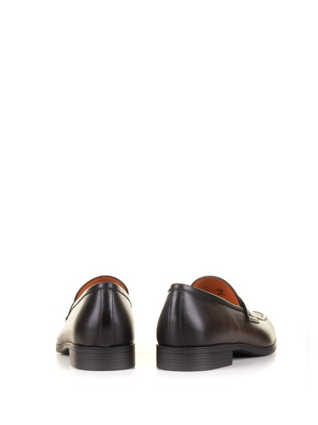 Dark brown leather moccasin