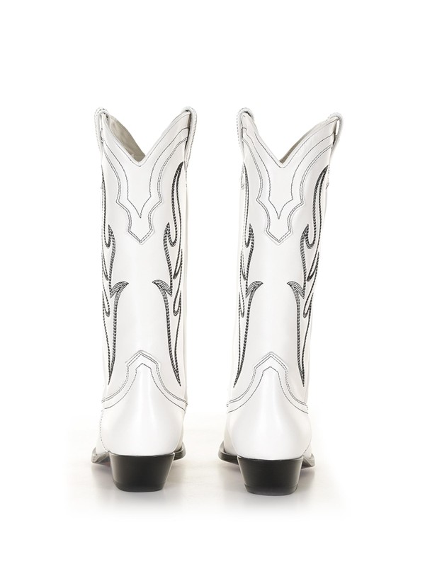 Stivale Texano Santa Fe in stile cowboy bianco