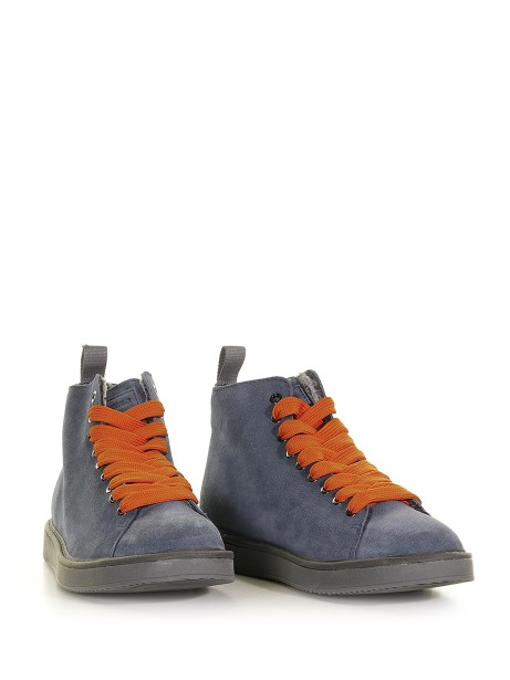 P01 ankle boot in suede lined in faux fur 2