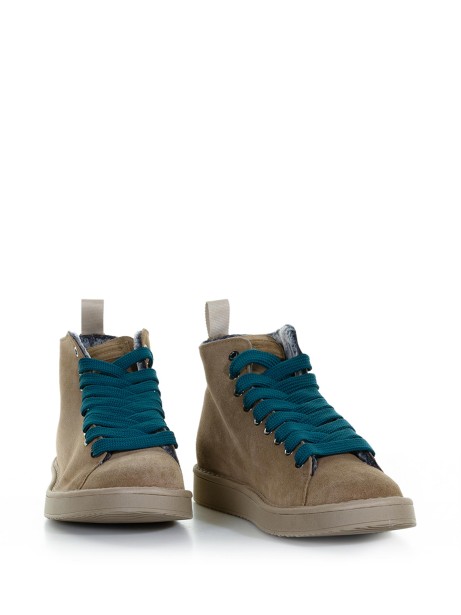 P01 ankle boot in suede lined in faux fur 2