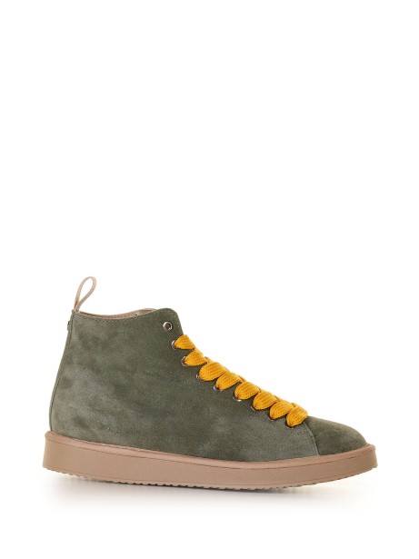 P01 ankle boot in green suede