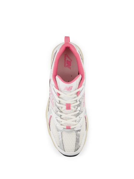 530 white pink sneakers
