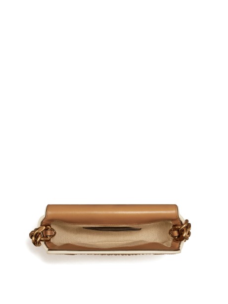 Mini bag Fleming a mezzaluna  con motivo plissettato