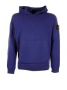 Blue cotton sweatshirt with hood