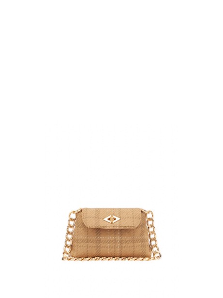 Diamond micro shoulder bag in tartan fabric Diamond micro shoulder bag in tartan fabric