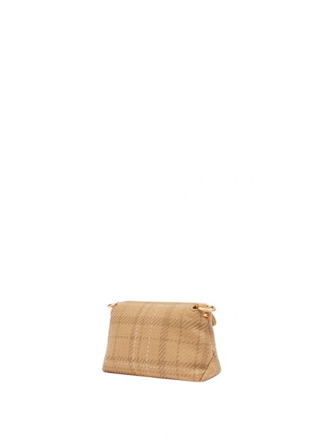 Diamond micro shoulder bag in tartan fabric