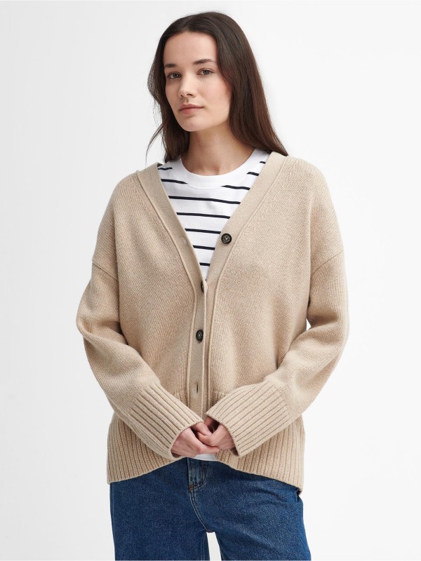 Women's Beige Button Up Cardigan