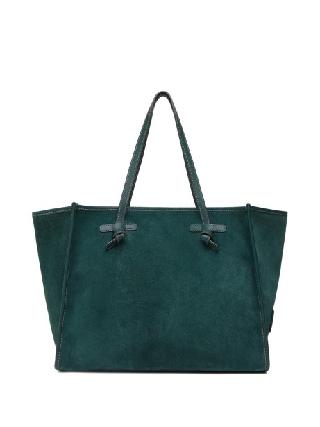 Marcella shopping bag in green suede