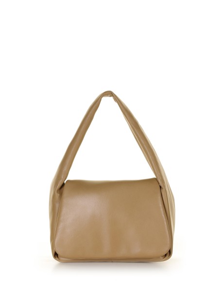 Brown nappa shoulder bag