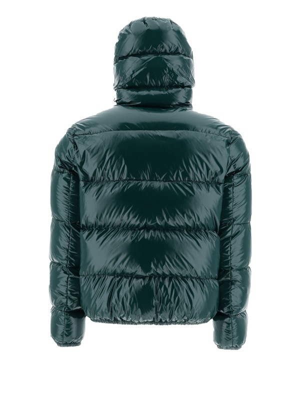 Gloss bomber jacket with hood