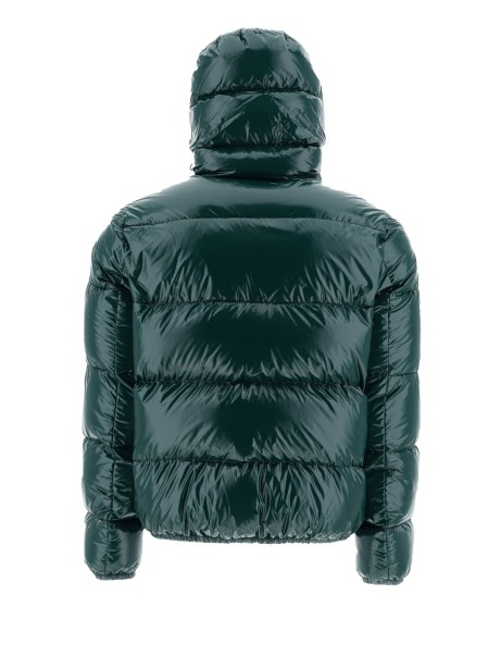 Gloss bomber jacket with hood