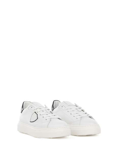 Sneaker Temple bianca kids in pelle