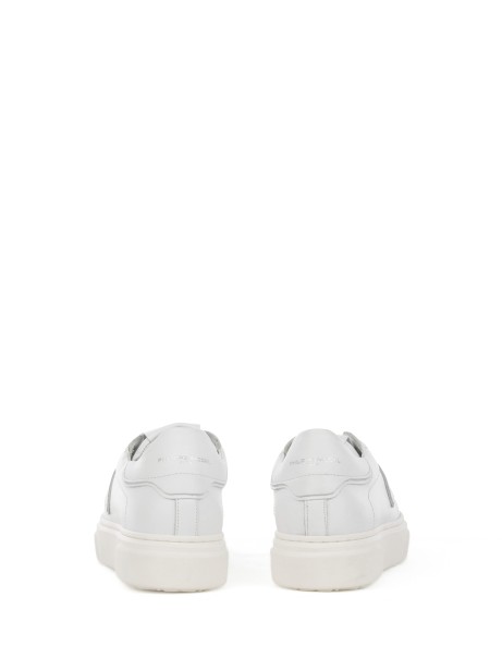 Sneaker Temple white kids in leather