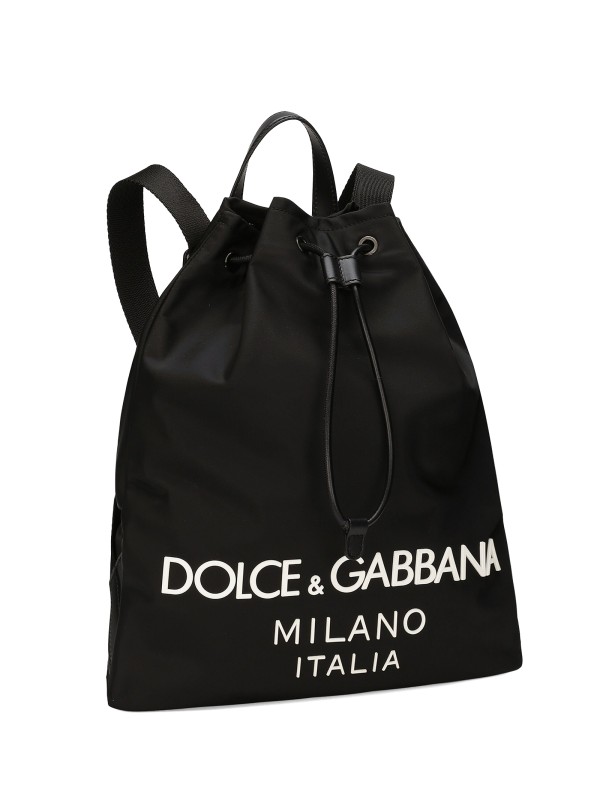 Zaino in nylon con logo a contrasto