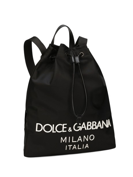 Zaino in nylon con logo a contrasto