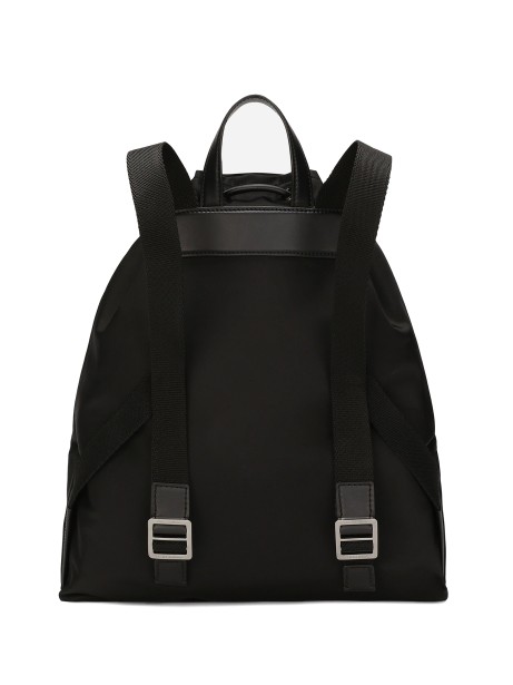 Zaino in nylon con logo a contrasto