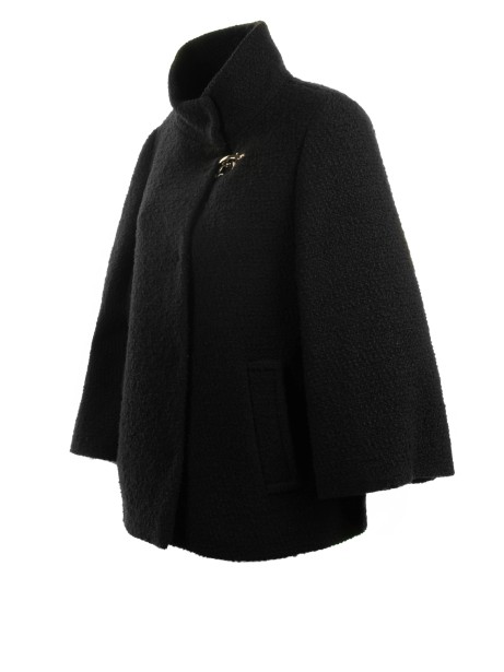 Women's Black Cape with Collar