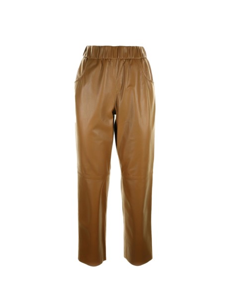 Pantalone in pelle a vita alta